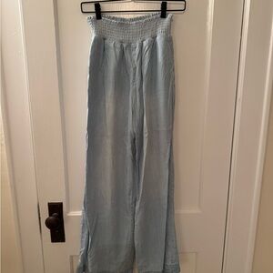Bella Dahl Pale Blue Smocked Waistwide Pants